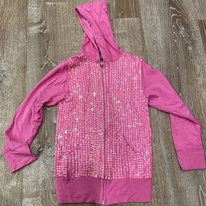 Pink Sequin Girls Hoodie